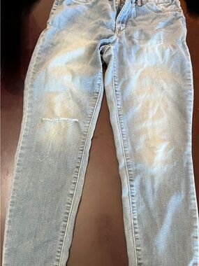 Jordache Light Blue Skinny Jeans with Knee Distress